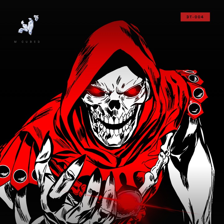 DT-004, Skeletor: a crimson hooded skull figure on black.